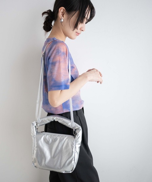 WEGO（ウィゴー）の「WEGO/【一部店限定】パデッドミニショルダー（ショルダーバッグ・レディース・サックスブルー/シルバー・FREE）」の7枚目の写真