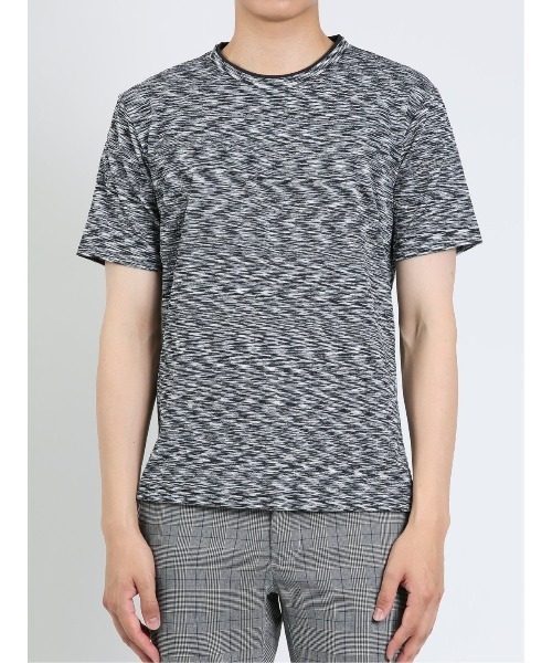 m.f.editorial（エムエフエディトリアル）の「【ストレッチ】m.f.エディトリアル メンズ ふくれケーブル クルーネック半袖Tシャツ（Tシャツ/カットソー・メンズ・ホワイト×ブラック/サックスブルー/ライトグレー・MEDIUM/X-LARGE/LARGE）」の13枚目の写真