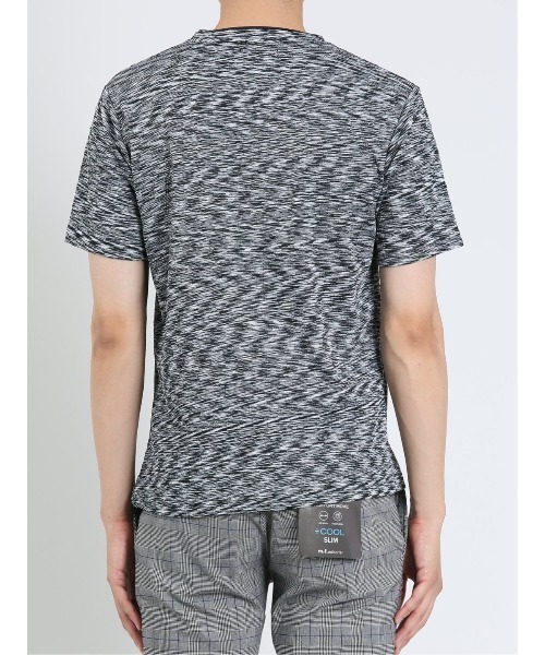 m.f.editorial（エムエフエディトリアル）の「【ストレッチ】m.f.エディトリアル メンズ ふくれケーブル クルーネック半袖Tシャツ（Tシャツ/カットソー・メンズ・ホワイト×ブラック/サックスブルー/ライトグレー・MEDIUM/X-LARGE/LARGE）」の15枚目の写真