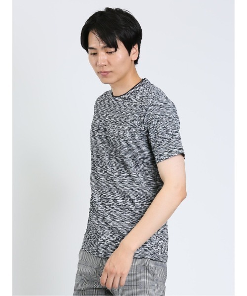 m.f.editorial（エムエフエディトリアル）の「【ストレッチ】m.f.エディトリアル メンズ ふくれケーブル クルーネック半袖Tシャツ（Tシャツ/カットソー・メンズ・ホワイト×ブラック/サックスブルー/ライトグレー・MEDIUM/X-LARGE/LARGE）」の19枚目の写真