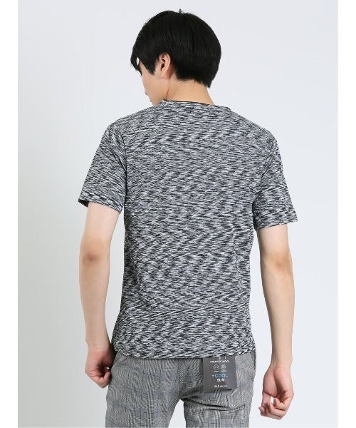 m.f.editorial（エムエフエディトリアル）の「【ストレッチ】m.f.エディトリアル メンズ ふくれケーブル クルーネック半袖Tシャツ（Tシャツ/カットソー・メンズ・ホワイト×ブラック/サックスブルー/ライトグレー・MEDIUM/X-LARGE/LARGE）」の20枚目の写真