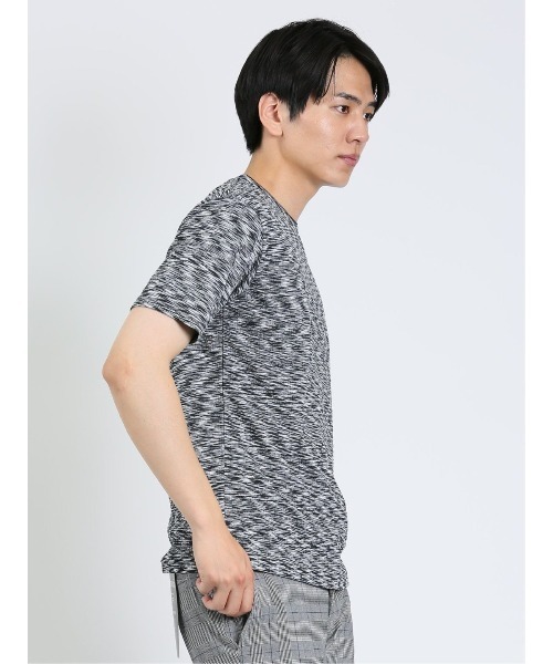 m.f.editorial（エムエフエディトリアル）の「【ストレッチ】m.f.エディトリアル メンズ ふくれケーブル クルーネック半袖Tシャツ（Tシャツ/カットソー・メンズ・ホワイト×ブラック/サックスブルー/ライトグレー・MEDIUM/X-LARGE/LARGE）」の21枚目の写真