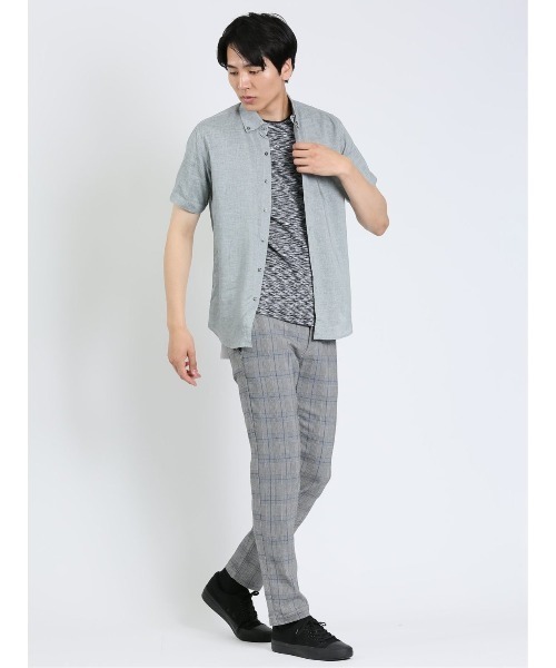 m.f.editorial（エムエフエディトリアル）の「【ストレッチ】m.f.エディトリアル メンズ ふくれケーブル クルーネック半袖Tシャツ（Tシャツ/カットソー・メンズ・ホワイト×ブラック/サックスブルー/ライトグレー・MEDIUM/X-LARGE/LARGE）」の22枚目の写真