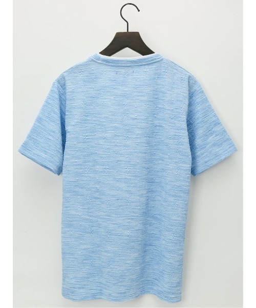 m.f.editorial（エムエフエディトリアル）の「【ストレッチ】m.f.エディトリアル メンズ ふくれケーブル クルーネック半袖Tシャツ（Tシャツ/カットソー・メンズ・ホワイト×ブラック/サックスブルー/ライトグレー・MEDIUM/X-LARGE/LARGE）」の8枚目の写真