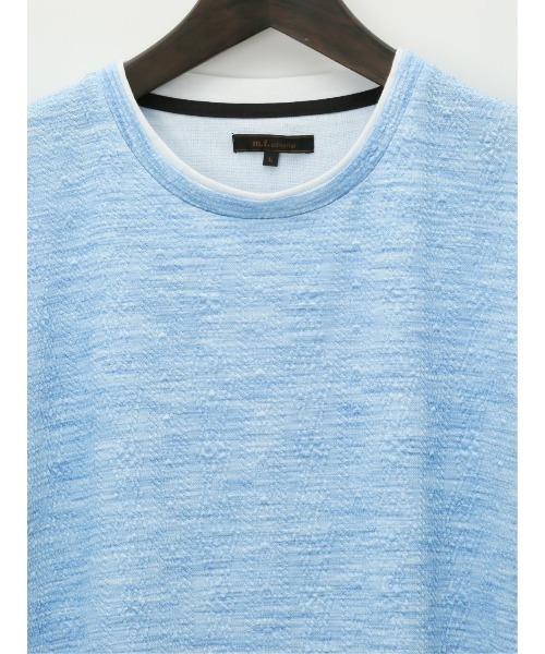 m.f.editorial（エムエフエディトリアル）の「【ストレッチ】m.f.エディトリアル メンズ ふくれケーブル クルーネック半袖Tシャツ（Tシャツ/カットソー・メンズ・ホワイト×ブラック/サックスブルー/ライトグレー・MEDIUM/X-LARGE/LARGE）」の9枚目の写真
