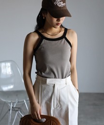 Bonjour Sagan | バイカラーカップ付きアメスリタンク(タンクトップ)