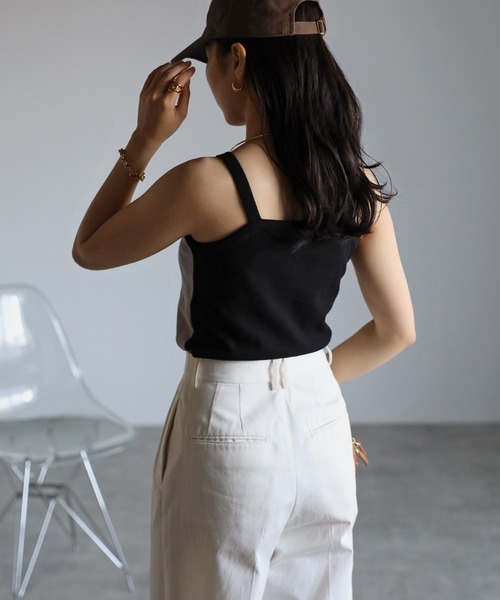 バイカラーカップ付きアメスリタンク（タンクトップ）｜Bonjour Sagan