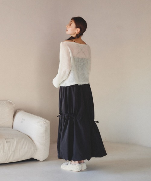 pomiii（ポミー）の「横編みショートニット（ニット/セーター・レディース・ピンク/ホワイト・FREE）」の11枚目の写真