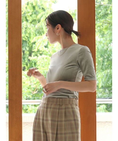 Ungrid（アングリッド）の「ベロアフィットTee（Tシャツ/カットソー・レディース・オレンジ/グリーン/ヘザーグレー・FREE）」の6枚目の写真