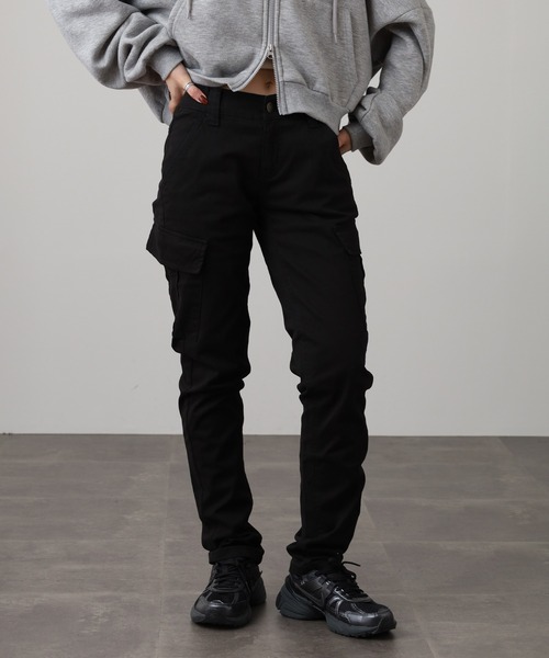 atONE(アットワン)の「atONE ツイルカーゴパンツ(カーゴパンツ・レディース・ブラック/ベージュ/カーキ・L/LL/3L/4L/M)」の5枚目の写真