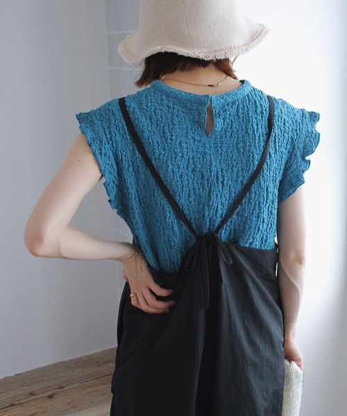 Crisp（クリスプ）の「ナイロンキャミサロペット（サロペット/オーバーオール・レディース・ブラック/カーキ・FREE）」の15枚目の写真