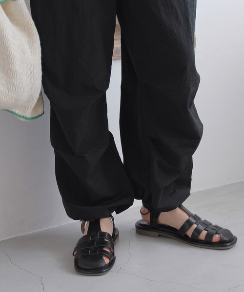 Crisp（クリスプ）の「ナイロンキャミサロペット（サロペット/オーバーオール・レディース・ブラック/カーキ・FREE）」の4枚目の写真