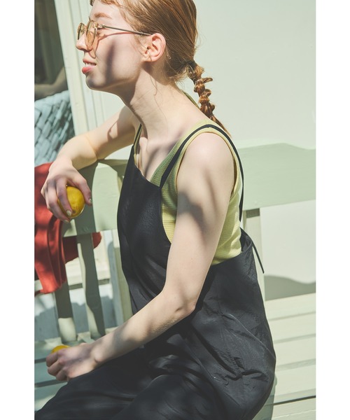 Crisp（クリスプ）の「ナイロンキャミサロペット（サロペット/オーバーオール・レディース・ブラック/カーキ・FREE）」の11枚目の写真