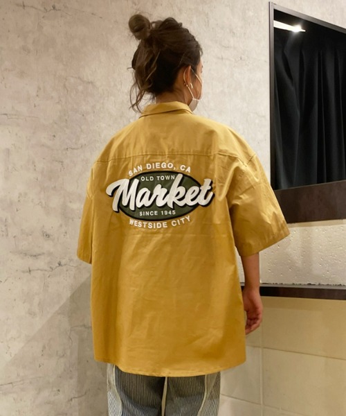 RODEO CROWNS WIDE BOWL(ロデオクラウンズワイドボウル)の「MARKET カラーシャツ(シャツ/ブラウス・メンズ・ブラック/ベージュ/イエロー/ライトブルー・LARGE/MEDIUM)」の9枚目の写真