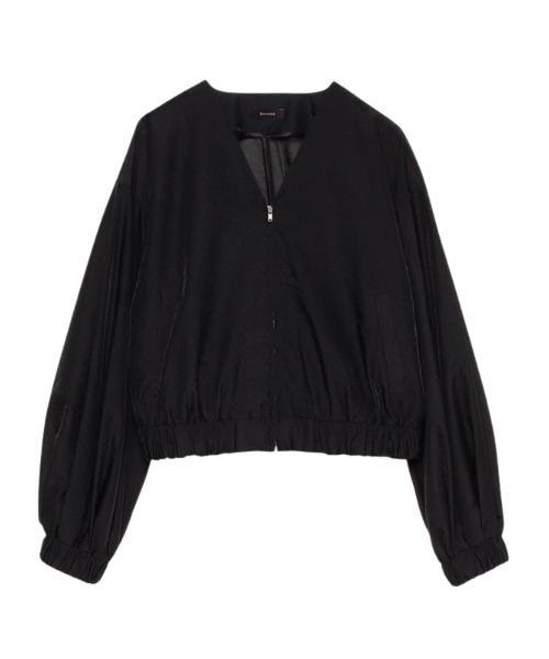 anuans(アニュアンス)の「ボリュームスリーブシアーブルゾン(ブルゾン・レディース・アイボリー/ブラック・FREE)」の3枚目の写真