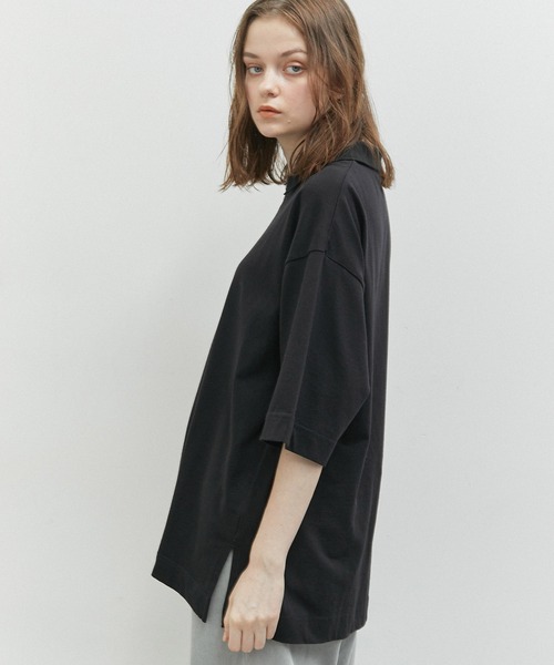 JUNRED(ジュンレッド)の「ハーフジップポロルーズPO(Tシャツ/カットソー・メンズ・ブラック/ミント/ライトグレー・L/M/S)」の5枚目の写真