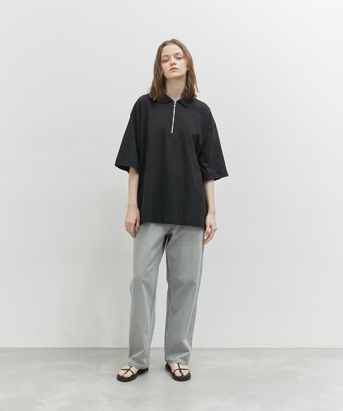 JUNRED(ジュンレッド)の「ハーフジップポロルーズPO(Tシャツ/カットソー・メンズ・ブラック/ミント/ライトグレー・L/M/S)」の9枚目の写真