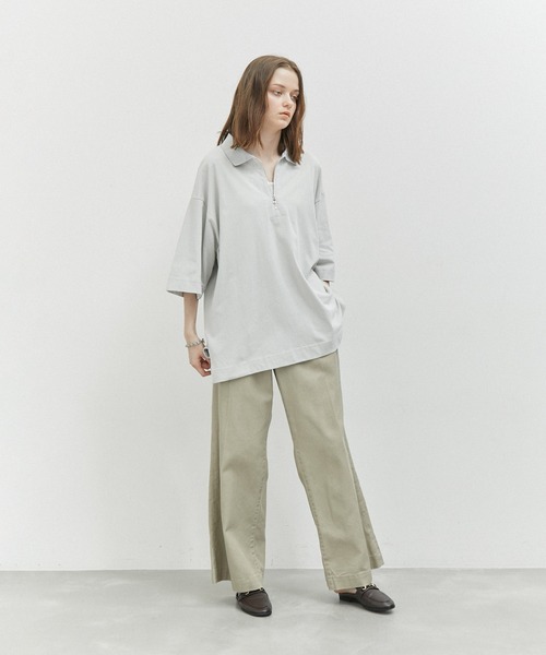 JUNRED(ジュンレッド)の「ハーフジップポロルーズPO(Tシャツ/カットソー・メンズ・ブラック/ミント/ライトグレー・L/M/S)」の12枚目の写真