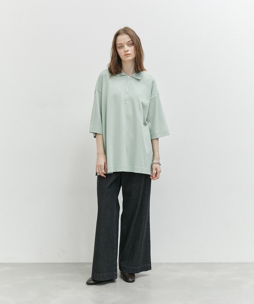 JUNRED(ジュンレッド)の「ハーフジップポロルーズPO(Tシャツ/カットソー・メンズ・ブラック/ミント/ライトグレー・L/M/S)」の13枚目の写真