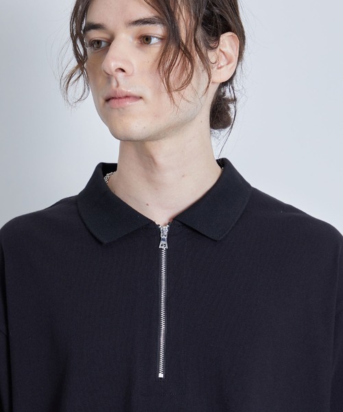 JUNRED(ジュンレッド)の「ハーフジップポロルーズPO(Tシャツ/カットソー・メンズ・ブラック/ミント/ライトグレー・L/M/S)」の17枚目の写真
