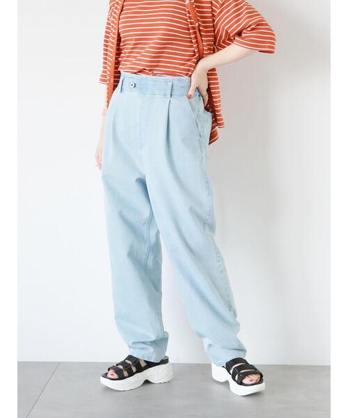 ehka sopo（エヘカソポ）の「デニムテーパードパンツ（デニムパンツ・レディース・ブルー/サックスブルー/ネイビー・F）」の3枚目の写真