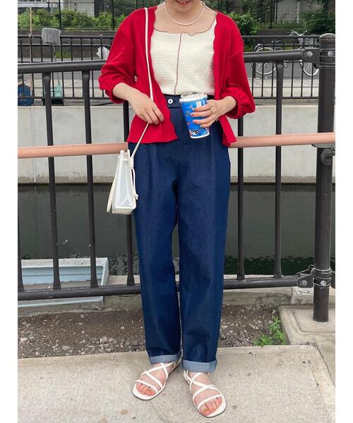 ehka sopo（エヘカソポ）の「デニムテーパードパンツ（デニムパンツ・レディース・ブルー/サックスブルー/ネイビー・F）」の4枚目の写真