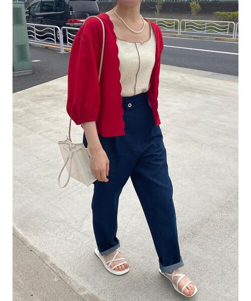 ehka sopo（エヘカソポ）の「デニムテーパードパンツ（デニムパンツ・レディース・ブルー/サックスブルー/ネイビー・F）」の19枚目の写真