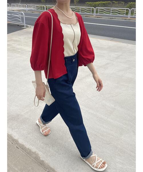 ehka sopo（エヘカソポ）の「デニムテーパードパンツ（デニムパンツ・レディース・ブルー/サックスブルー/ネイビー・F）」の20枚目の写真