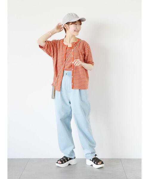 ehka sopo（エヘカソポ）の「デニムテーパードパンツ（デニムパンツ・レディース・ブルー/サックスブルー/ネイビー・F）」の7枚目の写真