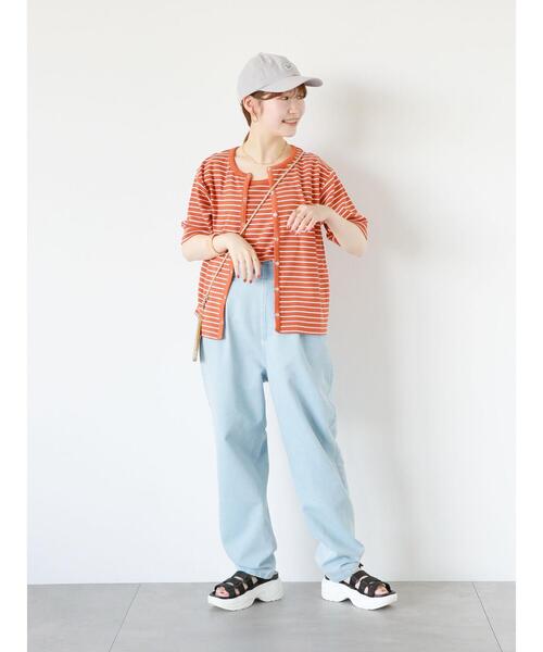 ehka sopo（エヘカソポ）の「デニムテーパードパンツ（デニムパンツ・レディース・ブルー/サックスブルー/ネイビー・F）」の8枚目の写真