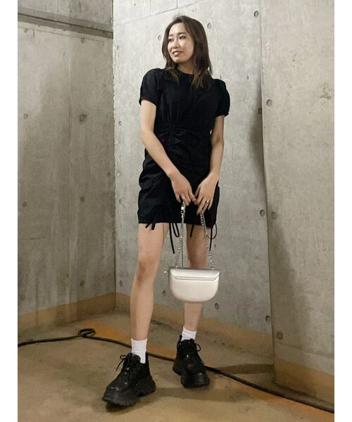 EVRIS（エヴリス）の「【WEB限定】ドロストミニワンピース（ワンピース・レディース・ブラック/ホワイト・FREE）」の9枚目の写真