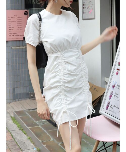 EVRIS（エヴリス）の「【WEB限定】ドロストミニワンピース（ワンピース・レディース・ブラック/ホワイト・FREE）」の13枚目の写真