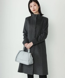 【未使用に近い】カシミヤ100% 極上の手触り ステンカラーコート　黒 27ce017-73027-01b.jpg