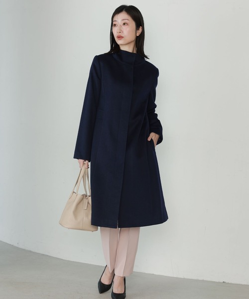 Filomo（フィローモ）の「[Filomo]カシミヤ ブレンドウールロングコートスタンドカラー（その他アウター・レディース・ネイビー/チャコールグレー/ブラック・M/L）」の16枚目の写真