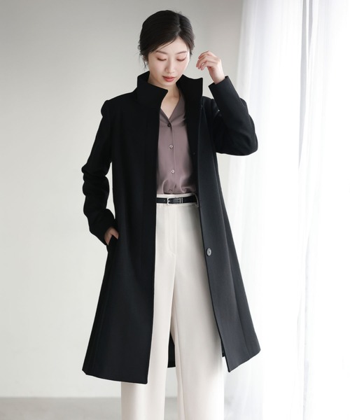 Filomo（フィローモ）の「[Filomo]カシミヤ ブレンドウールロングコートスタンドカラー（その他アウター・レディース・ネイビー/チャコールグレー/ブラック・M/L）」の11枚目の写真