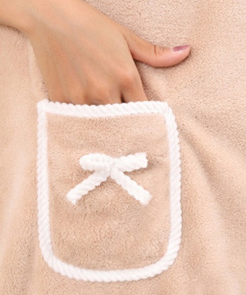 Doux Belle（ドゥーベル）の「ポケット付きバスラップタオル（ガウン/バスローブ・レディース・ピンク/ミント/ブルー/パープル/ベージュ・FREE）」の12枚目の写真