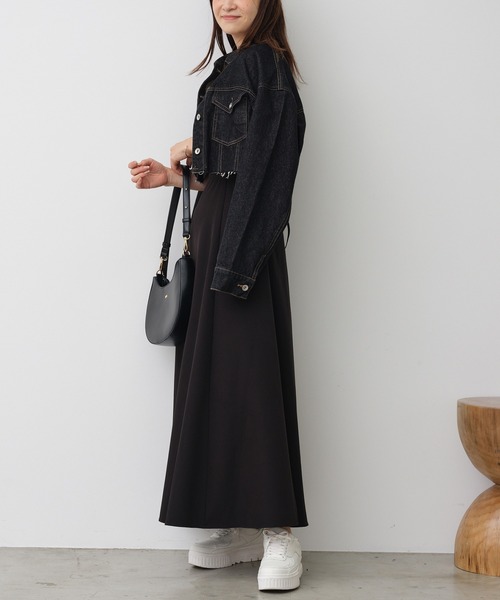 one after another NICE CLAUP（ワンアフターアナザーナイスクラップ）の「ショートデニムジャケット/Gジャン/セットアップあり（デニムジャケット・レディース・ブラック/ネイビー/ブルー・FREE）」の11枚目の写真