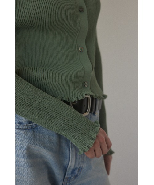 BLACK BY MOUSSY リブシャツニットトップス BLACK BY MOUSSY（ブラックバイマウジー）の「rib shirt knit