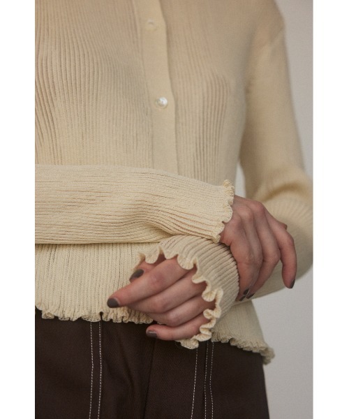 BLACK BY MOUSSY リブシャツニットトップス BLACK BY MOUSSY（ブラックバイマウジー）の「rib shirt knit