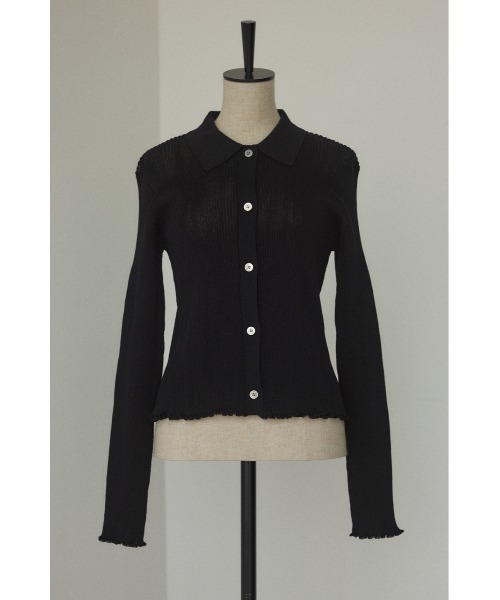 BLACK BY MOUSSY(ブラックバイマウジー)の「rib shirt knit tops(リブシャツニットトップス)(ニット/セーター・レディース・ライトカーキ/レッド/ブラック/オフホワイト・FREE)」の22枚目の写真