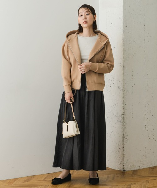 F by ROSSO(エフバイロッソ)の「F by ROSSO ダンボールニットショートZIPパーカー(パーカー・レディース・ベージュ/グレー・FREE)」の20枚目の写真