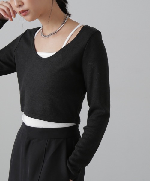 FREE'S MART（フリーズマート）の「キャミセットショート丈カットソー（Tシャツ/カットソー・レディース・ブルー/ブラウン/ブラック・FREE）」の19枚目の写真