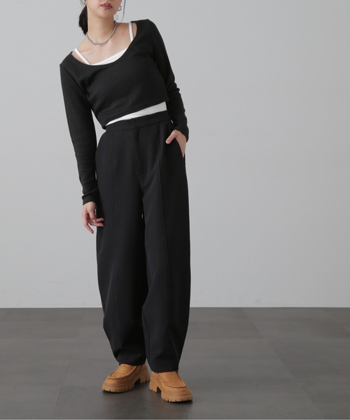 FREE'S MART（フリーズマート）の「キャミセットショート丈カットソー（Tシャツ/カットソー・レディース・ブルー/ブラウン/ブラック・FREE）」の11枚目の写真