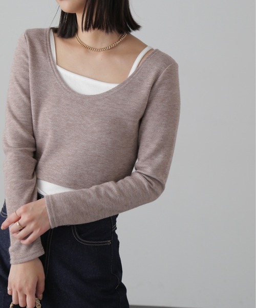 FREE'S MART（フリーズマート）の「キャミセットショート丈カットソー（Tシャツ/カットソー・レディース・ブルー/ブラウン/ブラック・FREE）」の21枚目の写真