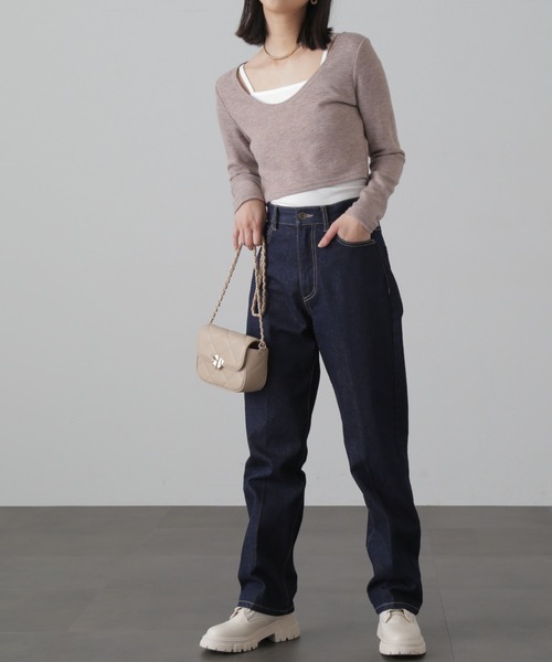 FREE'S MART（フリーズマート）の「キャミセットショート丈カットソー（Tシャツ/カットソー・レディース・ブルー/ブラウン/ブラック・FREE）」の13枚目の写真