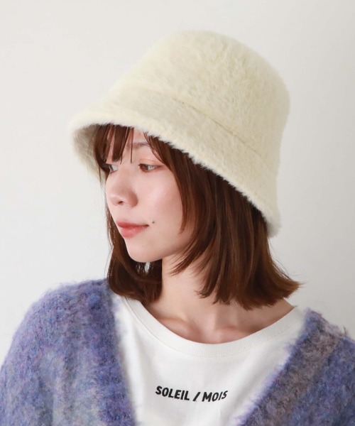 archives（アルシーヴ）の「ファーハット（ハット・レディース・ブラック/オフホワイト/グレイッシュベージュ・FREE）」の14枚目の写真