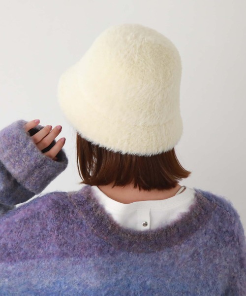 archives（アルシーヴ）の「ファーハット（ハット・レディース・ブラック/オフホワイト/グレイッシュベージュ・FREE）」の17枚目の写真