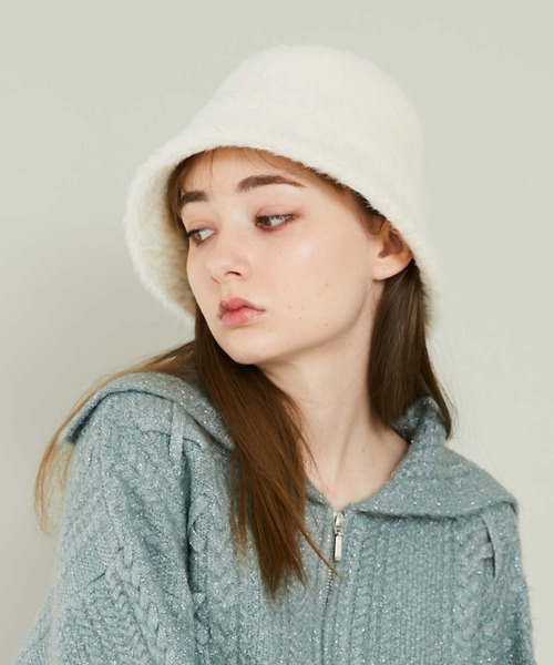 archives（アルシーヴ）の「ファーハット（ハット・レディース・ブラック/オフホワイト/グレイッシュベージュ・FREE）」の9枚目の写真