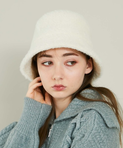 archives（アルシーヴ）の「ファーハット（ハット・レディース・ブラック/オフホワイト/グレイッシュベージュ・FREE）」の8枚目の写真