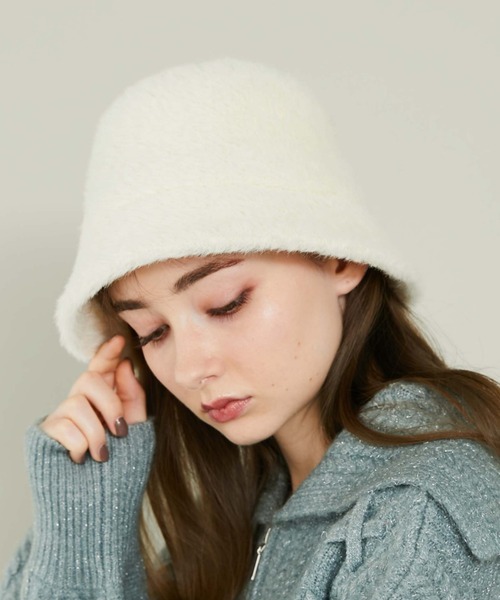 archives（アルシーヴ）の「ファーハット（ハット・レディース・ブラック/オフホワイト/グレイッシュベージュ・FREE）」の10枚目の写真